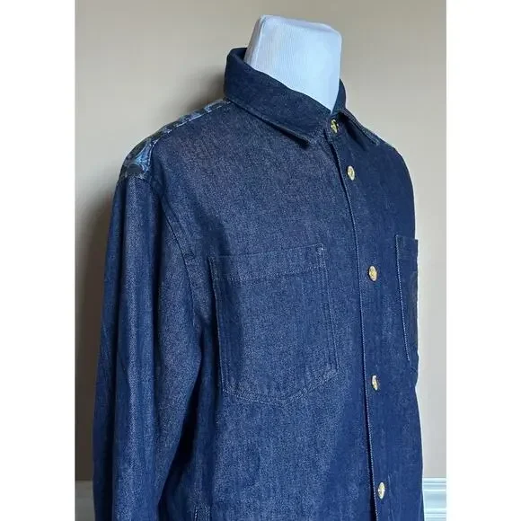 Versace Medusa Blouson Denim Stone Wash Jacket Blue 42 US (52) 1016845 NWT $1500